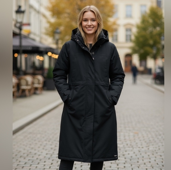 Lands' End Women's Black Squall Coat Size XL - Picture 1 of 4